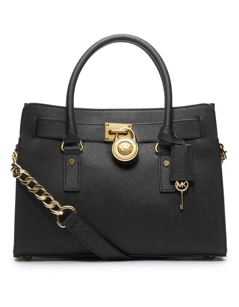 michael kors hamilton black leather satchel|Michael Kors Hamilton legacy bag.